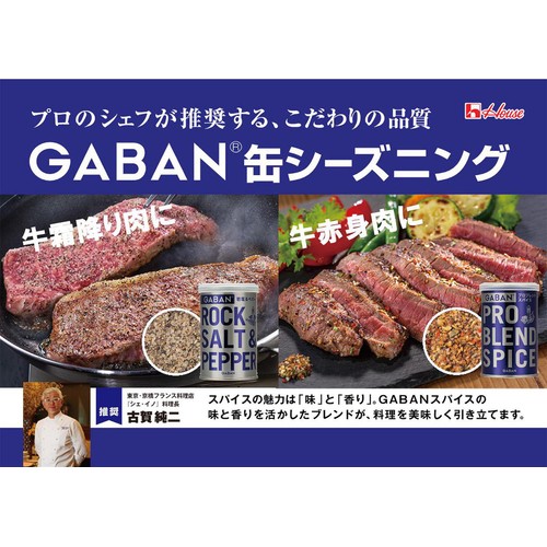 ハウス食品 GABAN ギャバン 岩塩&ペパー 缶 90g