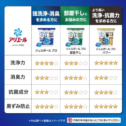P&G アリエール 洗濯洗剤 ジェルボールプロ まるごと洗浄消臭 清潔でさわやかな香り つめかえ用 89個入