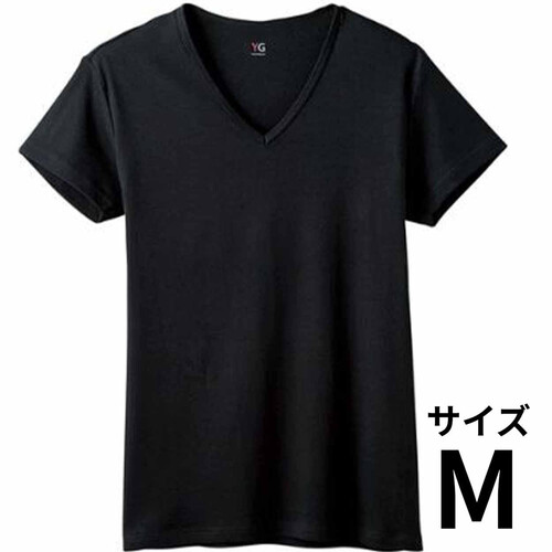 グンゼ YG 紳士 ピュアコットンVネックTシャツ M ブラック