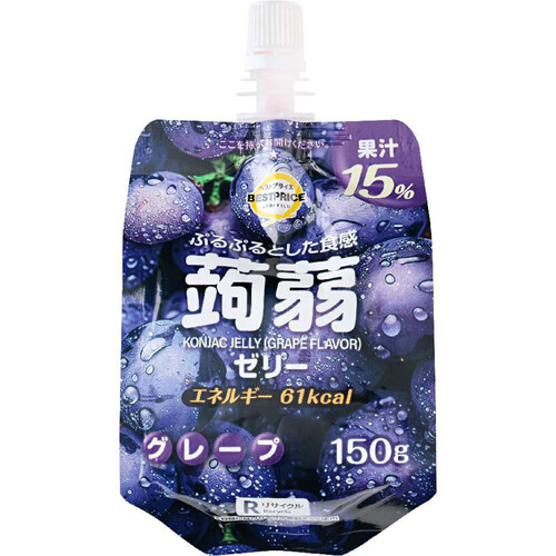 蒟蒻ゼリー グレープ味(ドリンクゼリータイプ) 150g トップバリュ