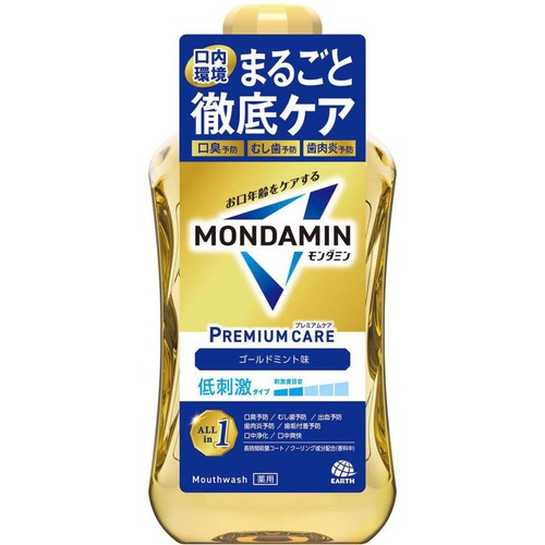 アース製薬 モンダミン プレミアムケア ゴールドミント味 低刺激タイプ 1000mL