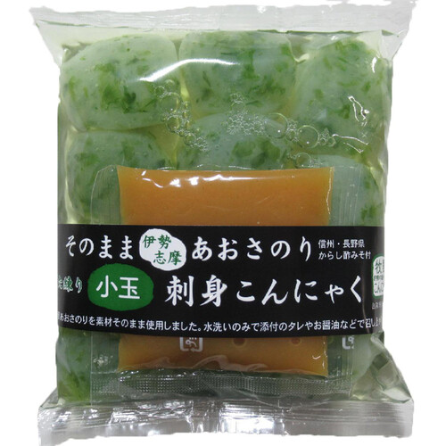 牧野商店 そのままあおさのり小玉刺身こんにゃく 160g Green
