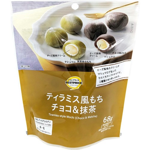 ティラミス風もち チョコ&抹茶 68g トップバリュベストプライス Green