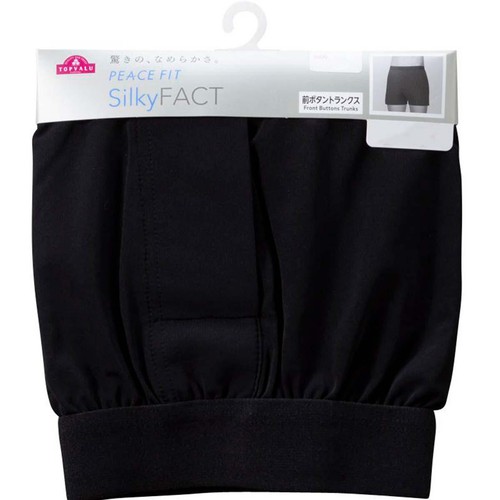 PEACE FIT(ピースフィット) SilkyFACT トランクス 無地 紳士 クロ L トップバリュ