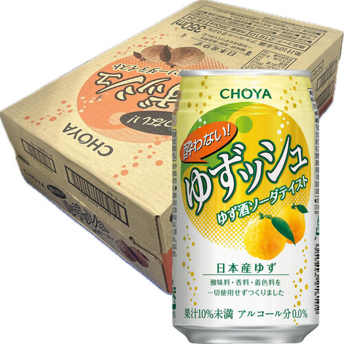 【ノンアルコール】 チョーヤ 酔わないゆずッシュ 1ケース 350ml x 24本