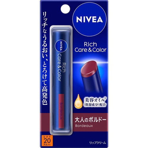花王 ニベア リッチケア&カラーリップ ボルドー 2g