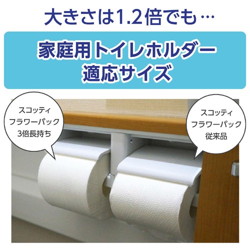 日本製紙クレシア スコッティフラワー 3倍長持ち シングル 150m x 4ロール