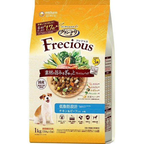 【ペット用】 ユニ・チャーム 国産グラン・デリ フレシャス 低脂肪設計 チキン&ビーフ入り 小粒 1.0kg