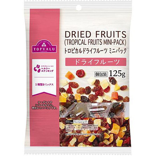 トロピカルドライフルーツミックス ミニパック 125g トップバリュ