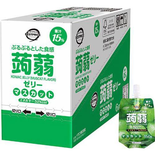 蒟蒻ゼリー マスカット味(ドリンクゼリータイプ)＜ボール＞ 150g x 6袋 トップバリュベストプライス