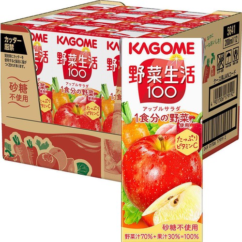 カゴメ 野菜生活100 アップルサラダ 1ケース 200ml x 12本
