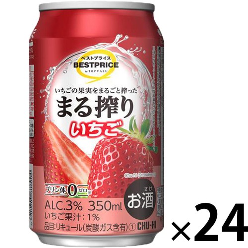まる搾りいちご 1ケース 350ml x 24本 トップバリュベストプライス