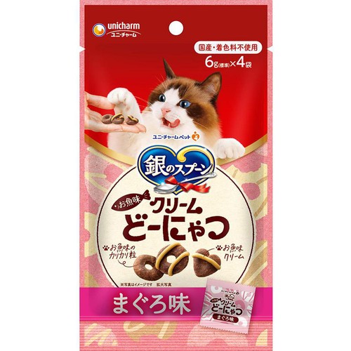 【ペット用】 ユニ・チャーム 銀のスプーンおやつ お魚味クリームどーにゃつ まぐろ味 24g