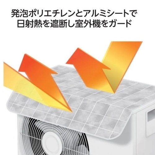 マグネット式エアコン室外機遮熱カバーワイド(ひさし付き) 85 x 53cm ホームコーディ