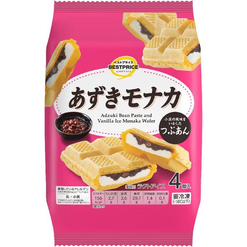 くるみあずきもなか あずきモナカ 80ml x 4本入 トップバリュベストプライス Green Beans