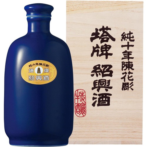 宝酒造 紹興酒 塔牌 花彫瑠璃彩磁 純十年 500ml