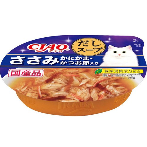 【ペット用】 いなば CIAO このままだしスープ ささみ かにかま・かつお節入り 60g
