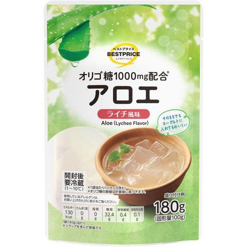 オリゴ糖1000mg配合 アロエ ライチ風味 180g トップバリュベストプライス
