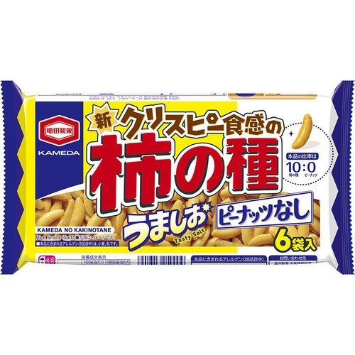 亀田製菓 亀田の柿の種 ピーナッツなしうましお 6袋詰　105g