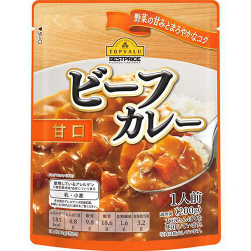 ビーフカレー甘口 200g トップバリュベストプライス