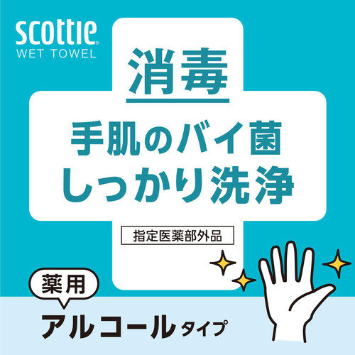 日本製紙クレシア スコッティウェットティッシュ消毒アルコール  40枚 x 3個