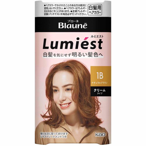 花王 ブローネ ルミエスト ヘアカラー 1B ナチュラルブラウン 100g + 8g
