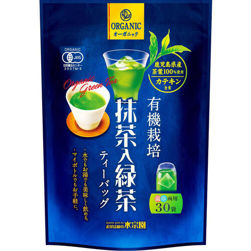 Japan Green 抹茶 3パックセット 水宗園本舗 有機栽培抹茶入緑茶ティーバッグ 3gx30袋 Green Beans