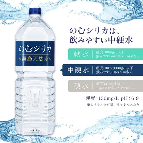 Qvou 霧島天然水のむシリカ 1ケース 2L x 9本 Green Beans | グリーン