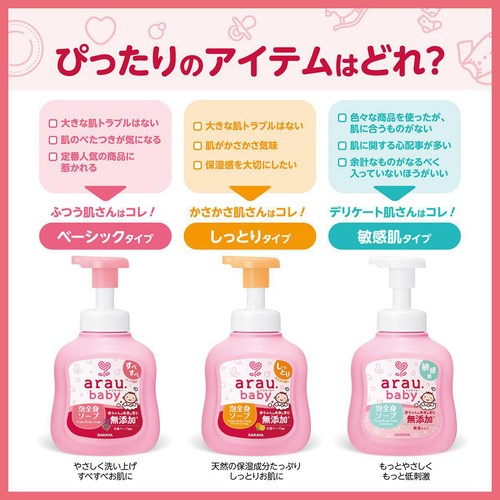 サラヤ アラウ ベビー泡全身ソープ 敏感肌 つめかえ大容量 800mL