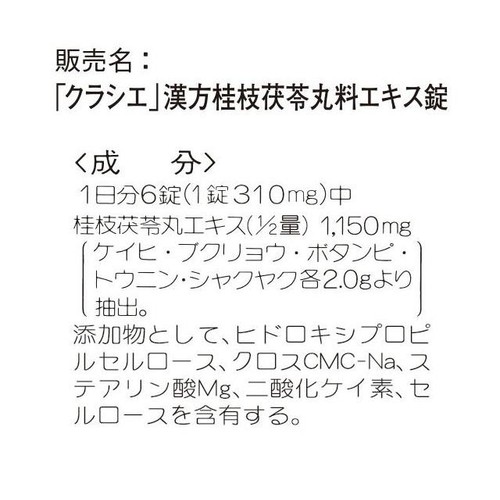 【第2類医薬品】「クラシエ」漢方桂枝茯苓丸料エキス錠 90錠