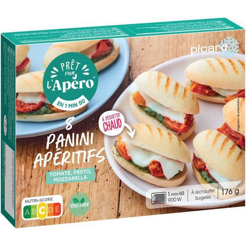 ピカール トマトとモッツァレラチーズのミニパニーニ バジルソース【冷凍】 8個入