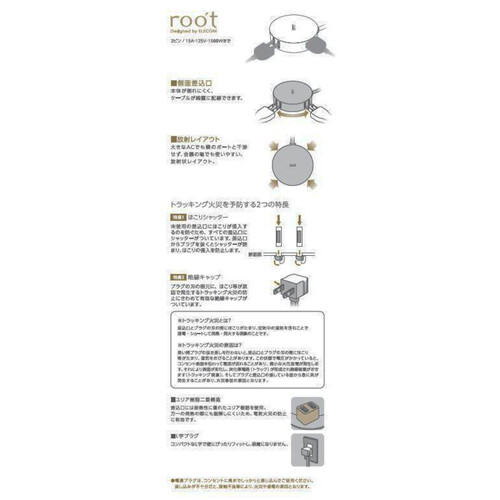 エレコム デザインタップ root 丸型 4個口 1.5m ブラック AVTD42415