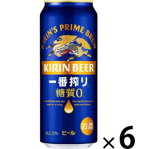 5%】 キリン 一番搾り糖質ゼロ 500ml x 6本 Green Beans | グリーン