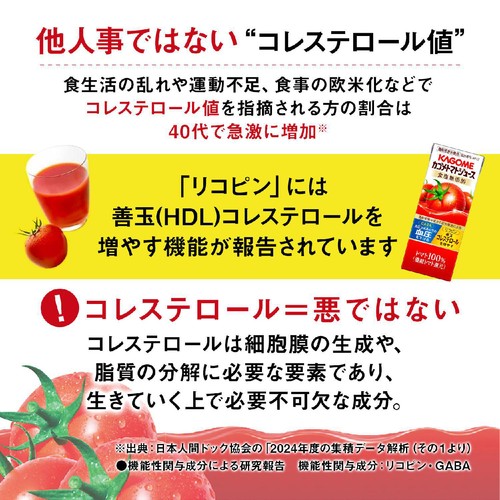 カゴメ トマトジュース食塩無添加 1ケース 200ml x 12本