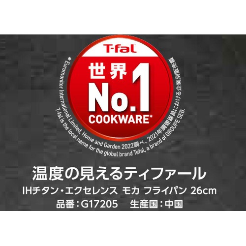 ティファール IHチタン・エクセレンス モカ フライパン 26cm G17205