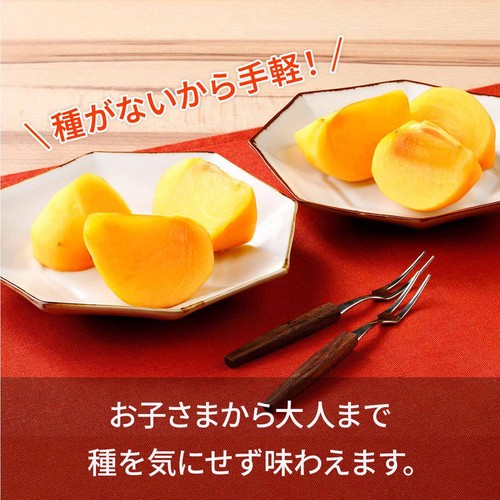 [食べごろ+] 和歌山県 果肉しっかりたねなし柿(かため) 4個