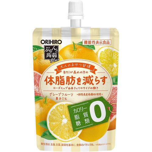 オリヒロ ぷるんと蒟蒻Plus グレープフルーツ味 130g Green Beans