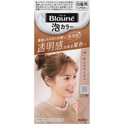 花王 ブローネ 泡カラー 1N サンドベージュ 100ml + 8g
