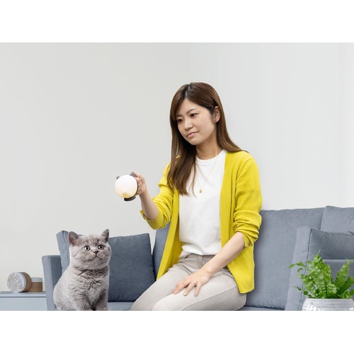 【ペット用】 ムサシ 充電式 まんまるねこちゃん センサーライト グレー 1個