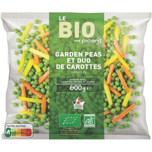 ピカール BIOグリンピースと2種類のニンジンミックス【冷凍】 600g