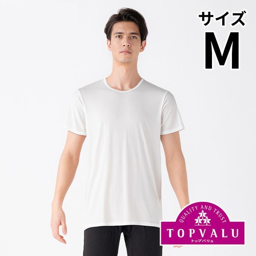 PEACE FIT(ピースフィット) COOL 接触冷感半袖クルーネックシャツ 紳士 シロ M トップバリュ