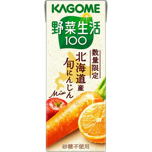 カゴメ 野菜生活100 北海道産旬にんじんmix 200ml Green Beans