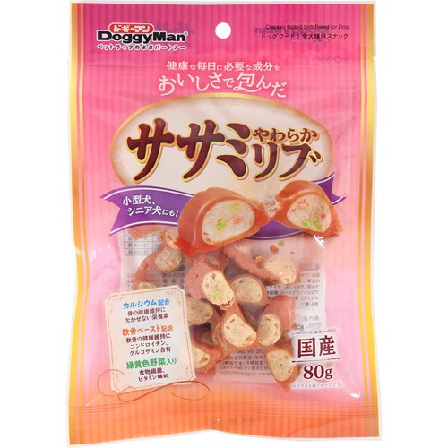 【ペット用】 ドギーマンハヤシ 国産ササミ やわらかリブ 80g