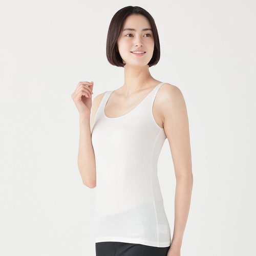 PEACE FIT(ピースフィット) SillkyFACT シームレスタンクトップ 婦人 オフホワイト L トップバリュ
