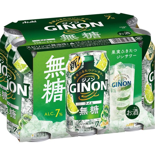 【7%】 アサヒ GINON ライム 350ml x 6本