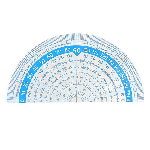分度器  全長9cm ブルー トップバリュ