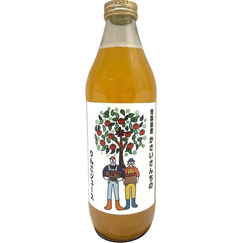 青森県産 葛西さんのりんごジュース (ストレート) 1本(1000ml) Green