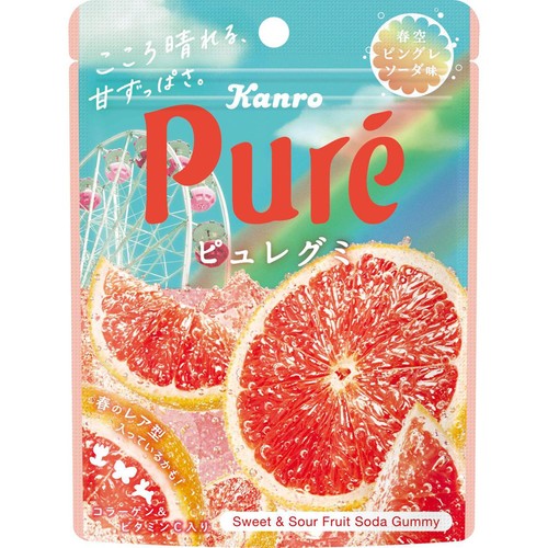 カンロ ピュレグミ 春空ピングレソーダ味 52g