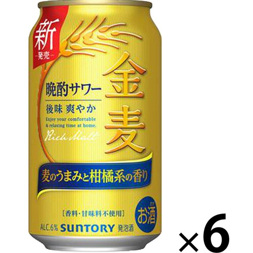 高い品質 金麦晩酌サワー サントリー 6%】 350ml Beans Green 6本 x ビール・発泡酒