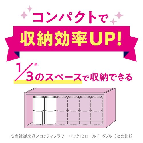 日本製紙クレシア スコッティフラワー 3倍長持ちトイレットロール ダブル 75m x 8ロール